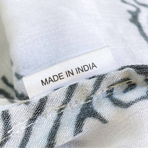 Hemant & Nandita black white pink print lace up v-neck wide sleeve maxi dress - Picture 10 of 12